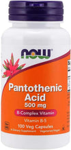 Load image into Gallery viewer, Pantothenic Acid 500 Mg,100 Capsules
