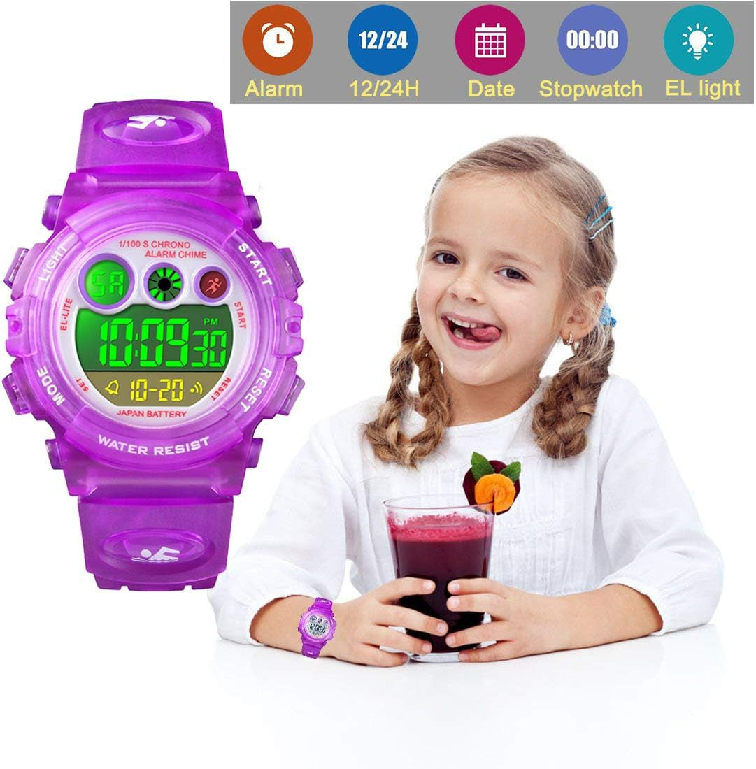 Kid Watch for Boy Girl Child Multi Function Digital LED Sport 50M Waterproof Electronic Analog Quartz Watches Gift Black