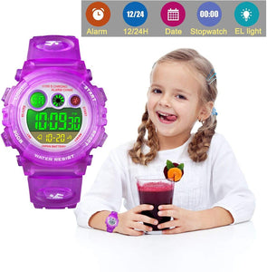Kid Watch for Boy Girl Child Multi Function Digital LED Sport 50M Waterproof Electronic Analog Quartz Watches Gift Black