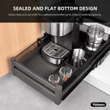 Pull Out Tray for Kitchen Cabinet Single Tier Slide Out Pantry Shelf Basket Heavy Duty Roll Out Extendable Sliding Drawer Organizer with Dividers 14" W X 21" D