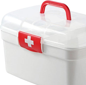 Medical Box First Aid Box Removable Tray Large Capacity Multifunctional Organizer Bins for Sewing Camping Outdoor Activities Family