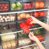 Fridge Containers Food Storage Drawer Organiser Stackable Kitchen Pantry Cabinet (M)