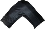 Silky Soft Satin V Shaped/Tri/Boomerang Standard Pillow Case Cushion Cover Multiple Colors (Black)