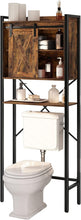 Load image into Gallery viewer, over the Toilet Storage Cabinet, 4-Tier Bathroom Space-Saver Rack over Toilet, Toilet Organizer Rack with with Cupboard and Adjustable Shelf, Easy Assembly, Rustic Brown TRHR0201

