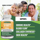 Liposomal Vitamin C 1200Mg, 180 Vit C Capsules, Stronger Supplement than Liposomal Vitamin C 1000Mg or Vitamin C 500Mg, High Dose Ascorbic Acid Vitamin C Antioxidant for Collagen Immune Support Heart