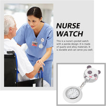 Load image into Gallery viewer, 1Pc Delicate Practical Second Alloy for with Convenient Nurse Doctors Panda on Cover Gifts Watches Clip Watch Hanging Pattern Metal Pocket Panda-Shaped Doctor Clip- Nurses
