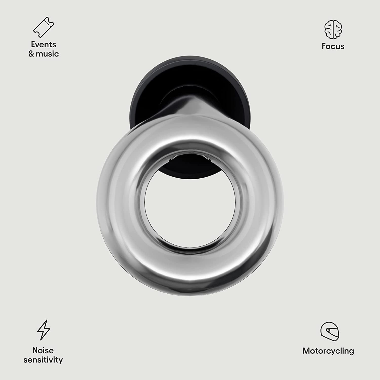 Experience Noise Reduction Ear Plugs – High Fidelity Hearing Protection for Concerts, Motorcycles, Drummers, Work & Noise Sensitivity – 8 Ear Tips in XS, S, M, L – 18Db Noise Cancelling - Silver