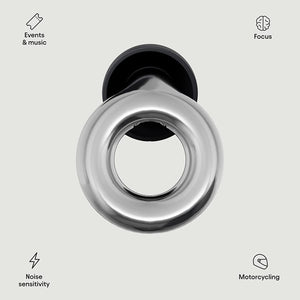 Experience Noise Reduction Ear Plugs – High Fidelity Hearing Protection for Concerts, Motorcycles, Drummers, Work & Noise Sensitivity – 8 Ear Tips in XS, S, M, L – 18Db Noise Cancelling - Silver