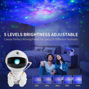 Astronaut Galaxy Star Projector Night Light - with Timer Remote Control and 360°Adjustable Design for Kids Baby Bedroom Christmas Birthdays Valentine'S Day Etc (Seated Astronaut)