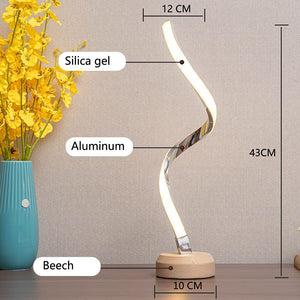 LED Table Lamp for Bedroom Bedside Lamps for Nightstand Minimalist Solid Wood Desk Lamp for Kids Room Living, 5 Level Dimmable Light & 3 Color Changing Unique Night Light