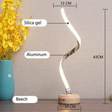 LED Table Lamp for Bedroom Bedside Lamps for Nightstand Minimalist Solid Wood Desk Lamp for Kids Room Living, 5 Level Dimmable Light & 3 Color Changing Unique Night Light