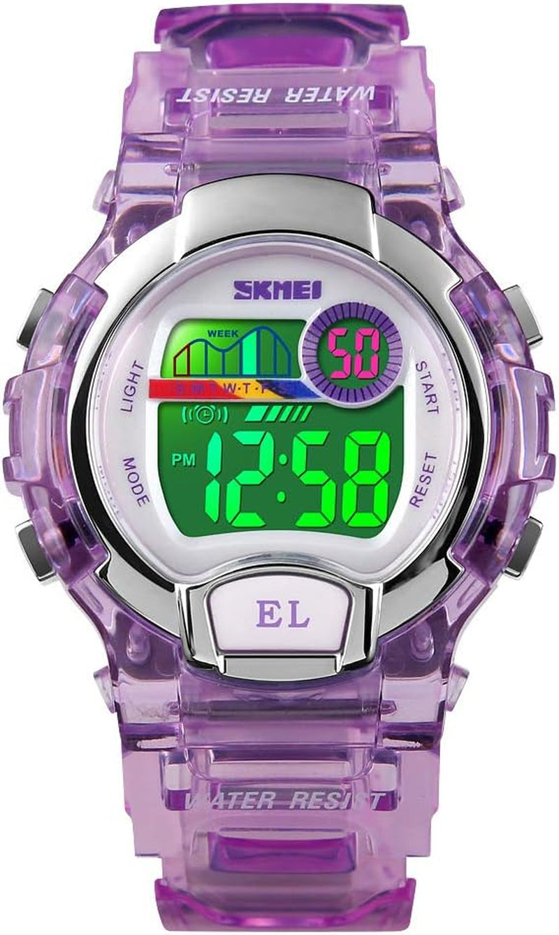 Kids Digital Waterproof Watch, Girls Sport Outdoor Colorful Luminous Boys Wristwatches with Alarm Stopwatch