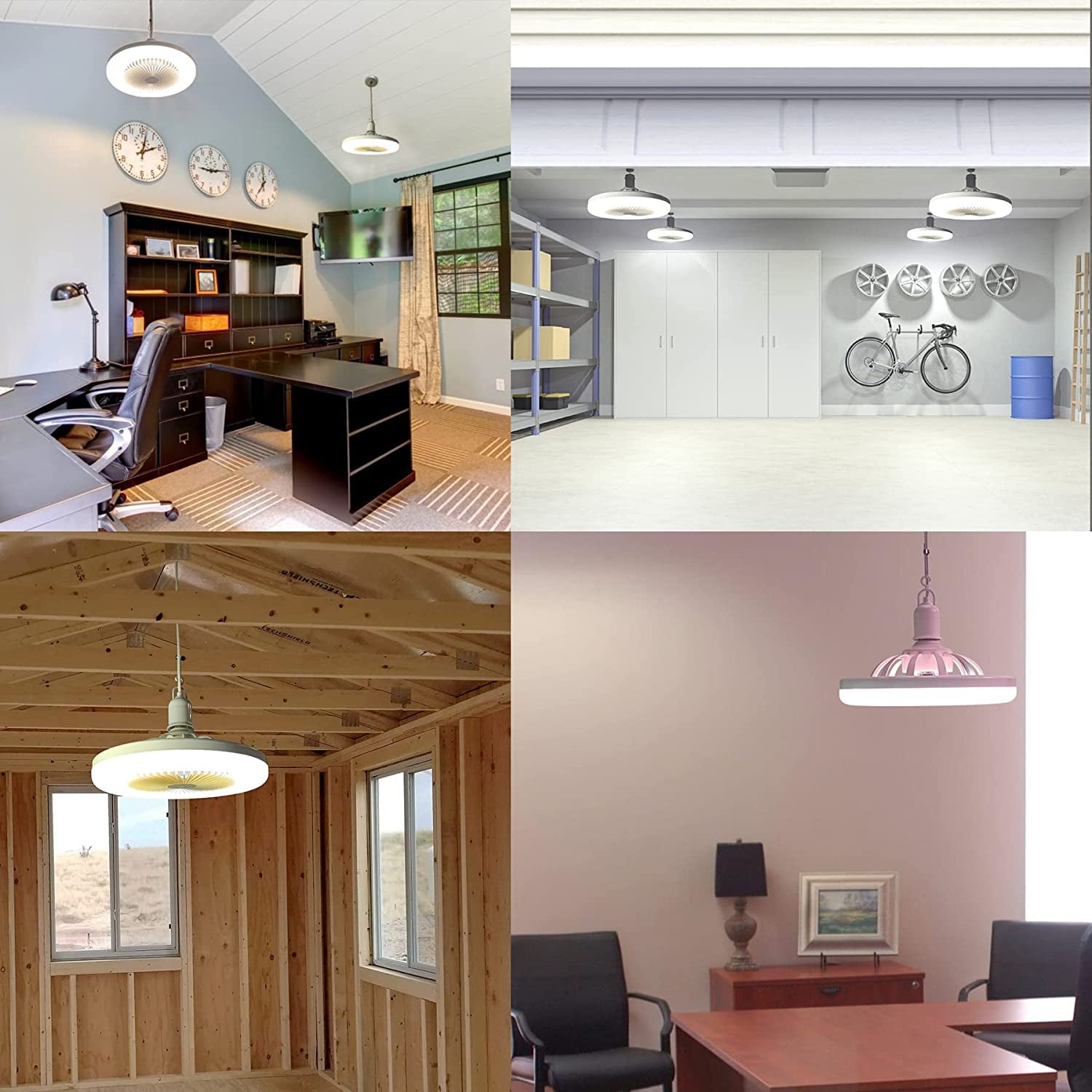 Socket Fan Light Ceiling Fan with Led Light Small Fan Lamp,High Brightness with Breeze,E27 Base,Switch Control,For Top of Desk Tent Garage Storage Room Dressing Room Other Small Rooms (Fan Light Only)