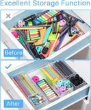 23 PCS Clear Plastic Drawer Organizers Set, 5 Different Size Bathroom and Vanity Drawer Organizer Trays, Storage Bins for Makeup, Jewelries, Kitchen Utensils and Office