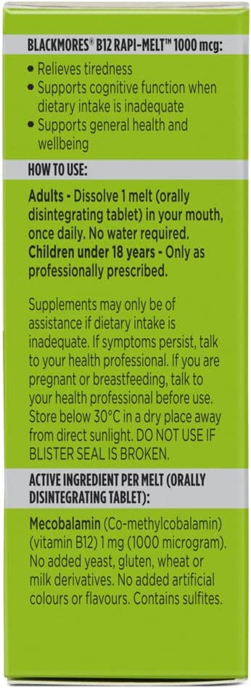 B12 Rapi – Melt 1000Mcg (60 Tablets)