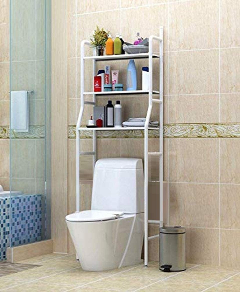 3 Shelf Bathroom Space Saver, over the Toilet Rack, Bathroom Corner Stand Storage Organizer Accessories,The Washing Machine,Bathroom Tower Shelf