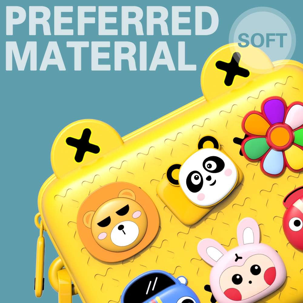 Kids Crossbody Bag Mini Cartoon Shoulder Bag Kids Tide Satchel for Girls Boys,Eva Material No Fade No Smell with Adjustable Strap Replaceable Decoration, Kids(Yellow)