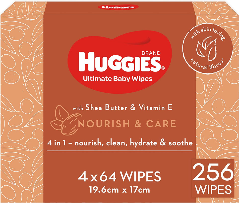 Ultimate Baby Wipes Nourish & Care 256 Count (4 X 64 Pack) - Packaging May Vary