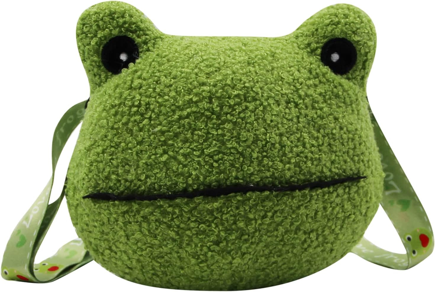 Cute Frog Crossbody Shoulder Bag Coin Purse Plush Mini Cartoon Satchel Handbags for Kids Girls Boys Women, C Green, One Size, Unique,Crossbody