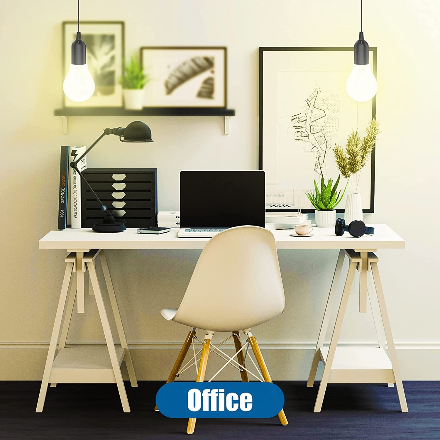 2PCS E27 Cable Cord with Switch, 1.8 Meter E27 Lamp Holder Hanging Cable Cord, Extension Lamp Base Bulb Holder Socket On/Off Switch & AC AU Power Plug for Bedroom Kitchen Plant Growth DIY Hanging, Black