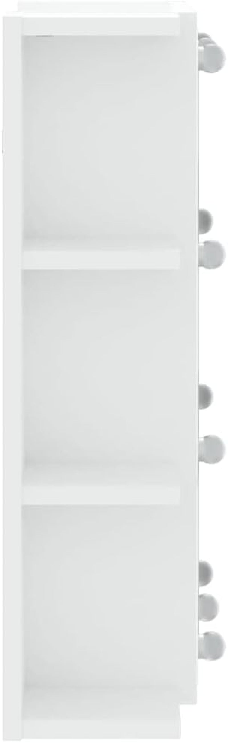 Mirror Cabinet with LED Bathroom Vanity Unit Wall-Mounted Make up Cosmetic Jewellery Dressing Mirror with Storage Shelf White