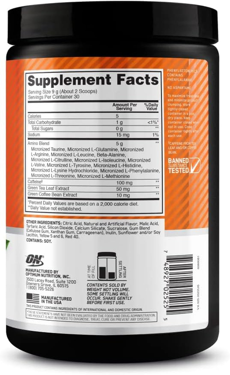 Amino Energy Powder, Orange 270G 30 Servings