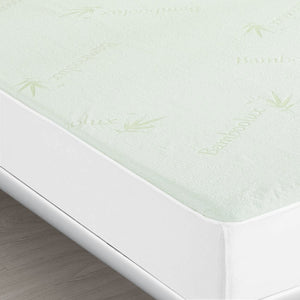 Bamboo Mattress Protector, Breathable Bamboo Waterproof Mattress Protector, Queen Size Hypoallergenic Fully Fitted Mattress Protector (Queen Size)