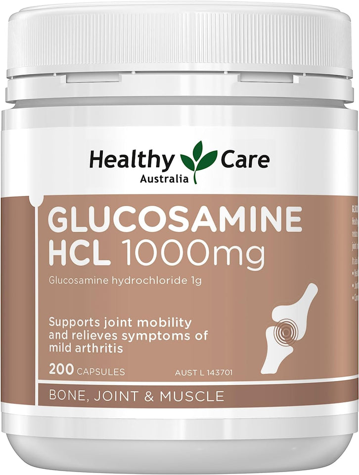 Glucosamine HCL 1000Mg - 200 Capsules, Brown | Supports Joint Mobility and Relieves Symptoms of Mild Arthritis