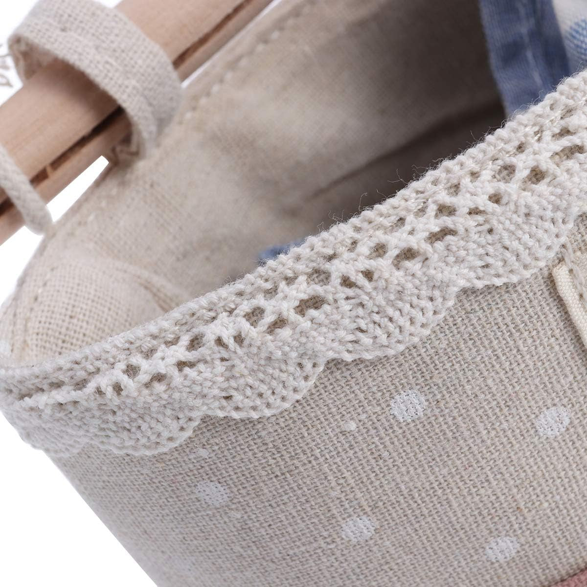4Pcs Wall Hanging Organizer Bag Lace Trim Wall Storage Container Bags (Purple& Green& Coffee& Pink)