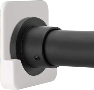 Adhesive Shower Rod Tension Holder | Mount Retainer for Wall | No Drilling | Stick on | 2 Pack, White (Shower Curtain Rod Not Included)