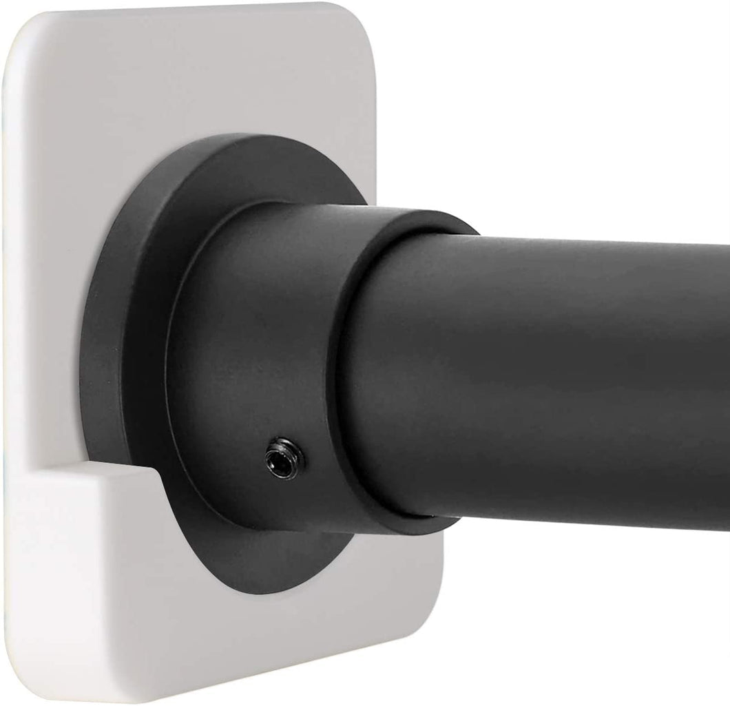 Adhesive Shower Rod Tension Holder | Mount Retainer for Wall | No Drilling | Stick on | 2 Pack, White (Shower Curtain Rod Not Included)