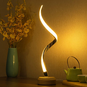 LED Table Lamp for Bedroom Bedside Lamps for Nightstand Minimalist Solid Wood Desk Lamp for Kids Room Living, 5 Level Dimmable Light & 3 Color Changing Unique Night Light
