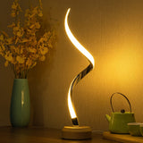 LED Table Lamp for Bedroom Bedside Lamps for Nightstand Minimalist Solid Wood Desk Lamp for Kids Room Living, 5 Level Dimmable Light & 3 Color Changing Unique Night Light