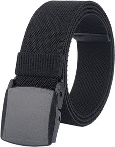 Men'S Elastic Stretch Belts, Webbing Canvas Sports Belt for Men Women with Plastic Buckle for Outdoor Work Travel Golf, Adjustable Casual Belts for Pants Size below 46 Inches [49"Long 1.5"Wide]