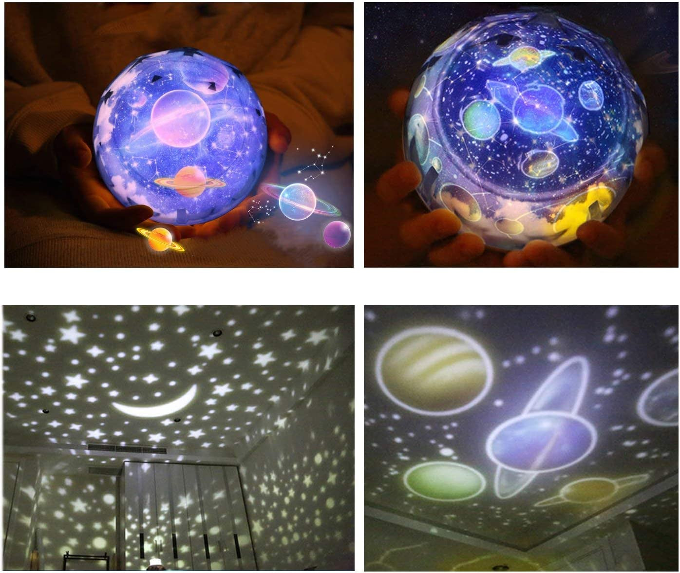 Star Night Light for Kids, Universe Night Light Projection Lamp, Romantic Star Sea Birthday New Projector Lamp for Bedroom - 5 Sets of Projector Film for Free(Multi-Colored)