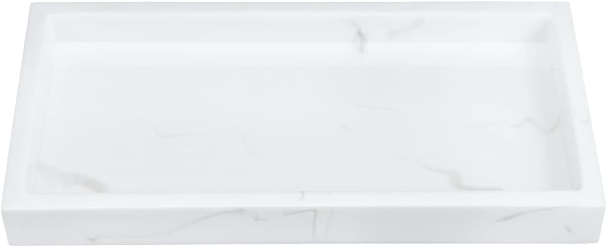 White Serving Tray Bathroom Toiletries Tray Resin Jewelry Storage Tray Marble Pattern Storage Tray Bathroom Toiletries Tray Sundries Storage Tray White Vanity Table