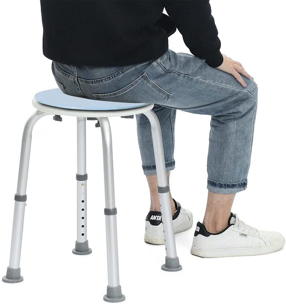 Adjustable Bath Shower Stool Height Adjustable Chair Seat Rotating Swivel Round