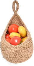 Load image into Gallery viewer, Hanging Wall Vegetable Fruit Baskets，Hanging Basket for Pantry Potato Garlic Onion Fruit Storage Handwoven Decorative Kitchen Organizer and Wall Planter Holder(Large)
