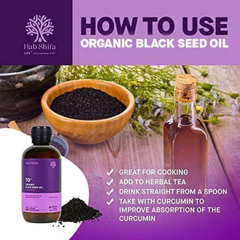 Black Seed Oil | 8.5Oz (250Ml) | ACO Certified Organic| 100% Pure Cold Pressed Black Cumin Nigella Sativa Oil | Heart-Healthy Immune Support | Healthy Skin & Hair | Non-Gmo, Vegan | Omega 3 6 9