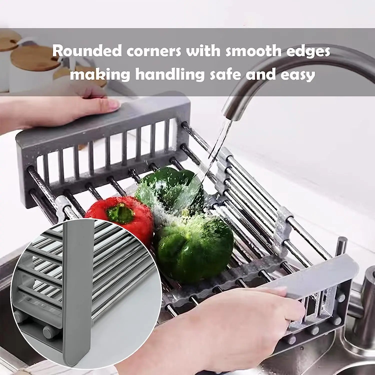 Expandable Dish Drying Rack over Sink, Stainless Steel Kitchen Sink Organiser, Dish Racks & Holders for Kitchen Storage & Organisation, Houseware Accessories for Home Storage & Organisation