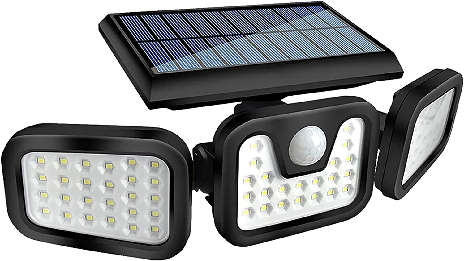 Solar Lights Outdoor - 800Lumens 74 LED Wireless Motion Sensor Light,3 Adjustable Heads,270°Wide Angle Illumination,Ip65 Waterproof, Security LED Flood Light for Porch Garden Patio Driveway Pathway