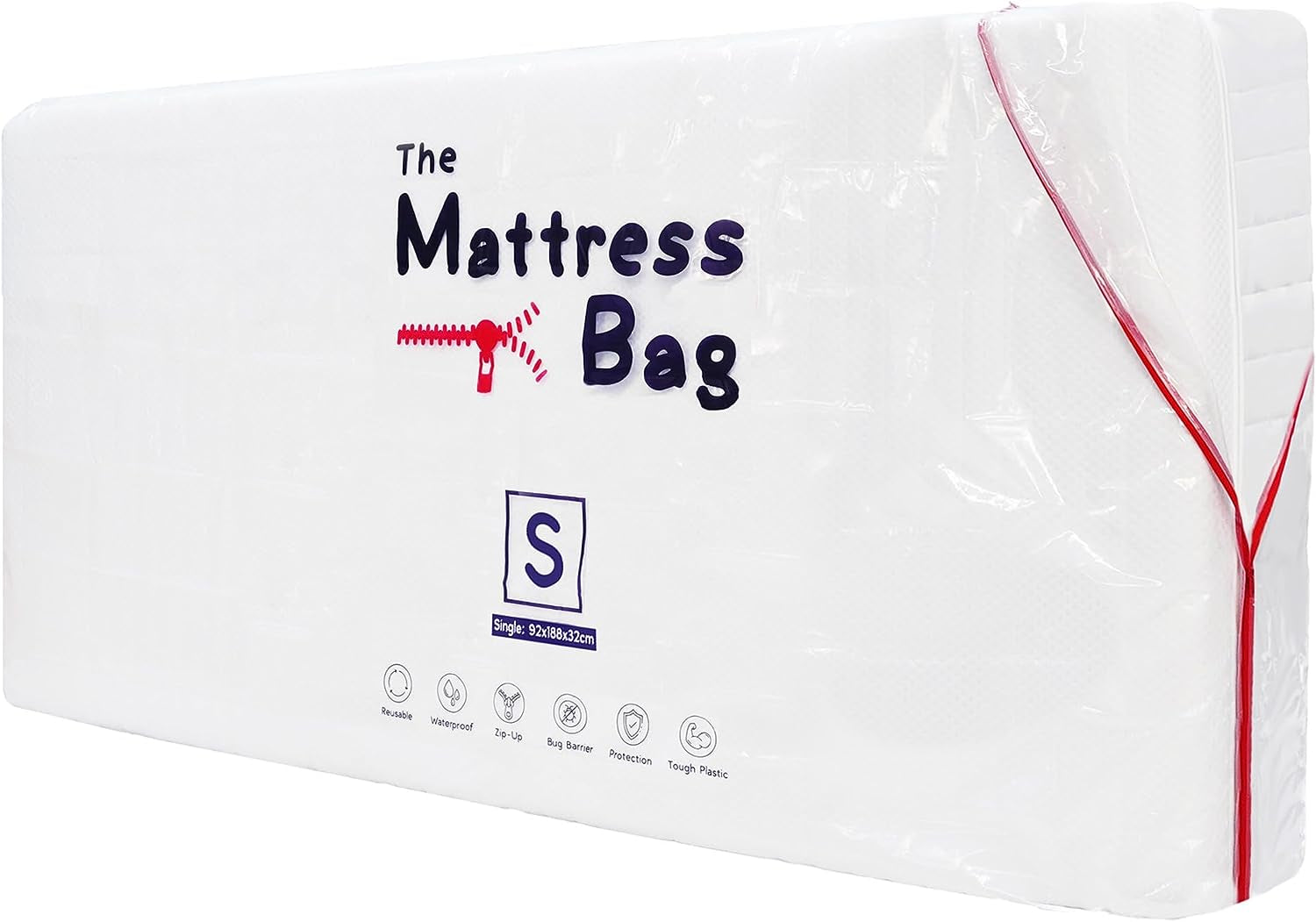- Thick Plastic Mattress Protector Cover - 7 Different Sizes - Heavy Duty, Waterproof & Tear Resistant Storage Bag - for Moving, Storage & Transport (Single 92Cm X 188Cm)