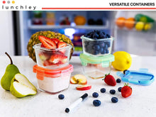 Load image into Gallery viewer, Glass Baby Food Storage Containers with Lids | Set of 12 | 5 oz Glass Food Containers, Freezer Storage, Reusable, Microwave &amp; Dishwasher Safe
