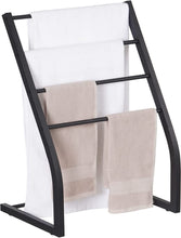 Load image into Gallery viewer, Towel Racks for Bathroom, Free Standing Towel Rack, 4 Tier Metal Towel Bar Stand for Bathroom, Blanket Ladder Holder, Drying and Display Rack for Oversized Bath Towel, Pool Towel Racks Outdoor
