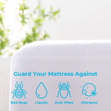 Load image into Gallery viewer, Zippered Mattress Encasement - Waterproof &amp; Bed Bug Proof - Premium Noiseless &amp; Absorbent Cover – Queen, White
