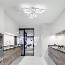 Load image into Gallery viewer, Modern LED Ceiling Light,Dimmable Acrylic Flush Mount Ceiling Lamp,3 Petals Metal Flower Shape Chandelier Lighting Fixture for Living Room Bedroom Kitchen Office Dining Room
