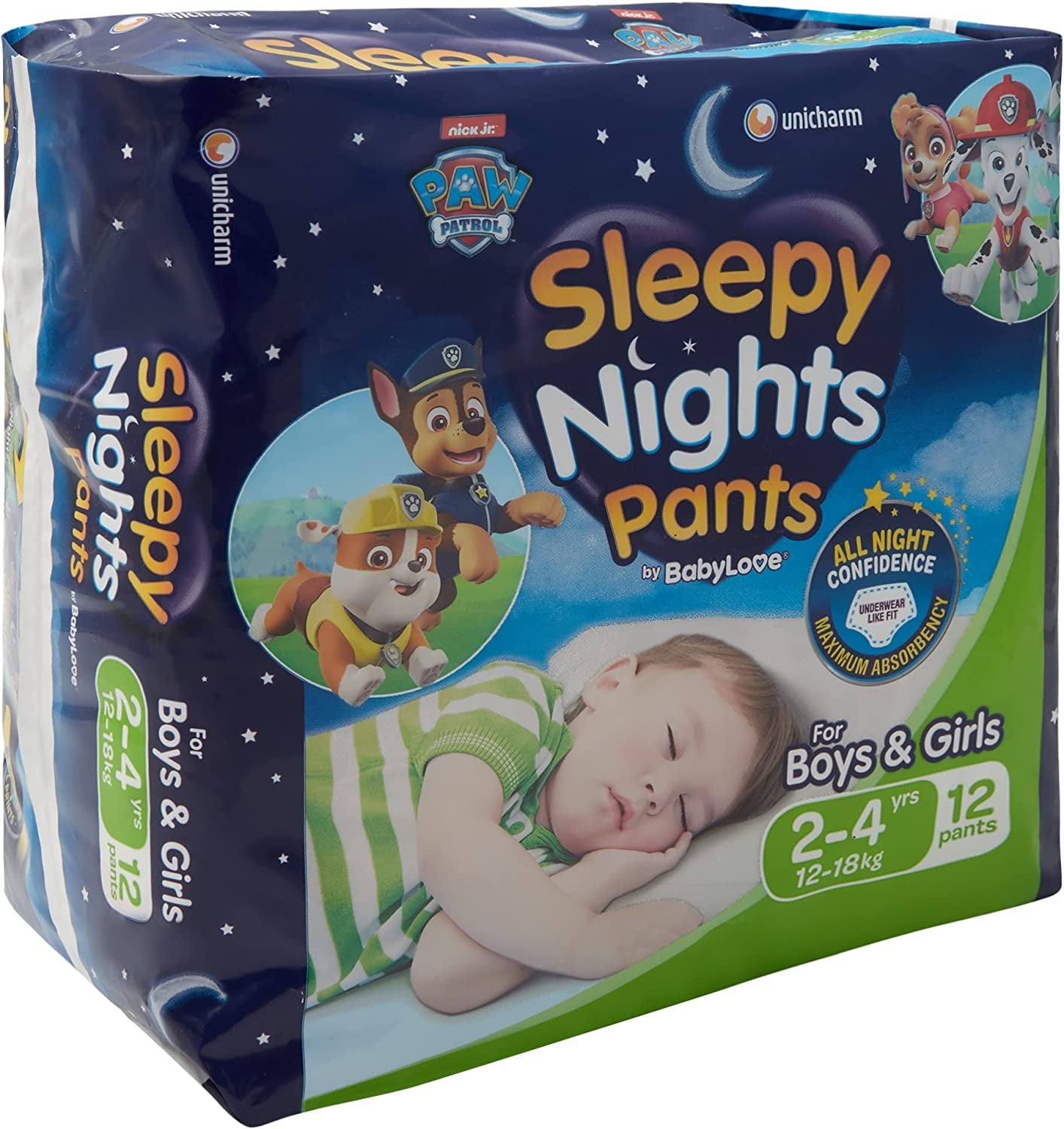 Babylove Sleepynights Pants 2-4 Years (12-18Kg) | 36 Pieces (3 X 12 Pack)