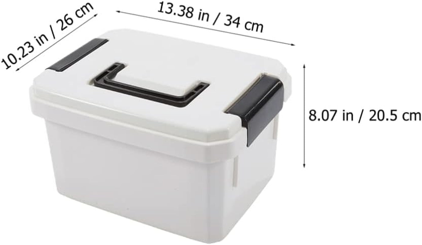 Plastic Household First Aid Bin Box Medicine Storage Box Family Emergency Box Portable Medicine Storage Latch Container Holder White