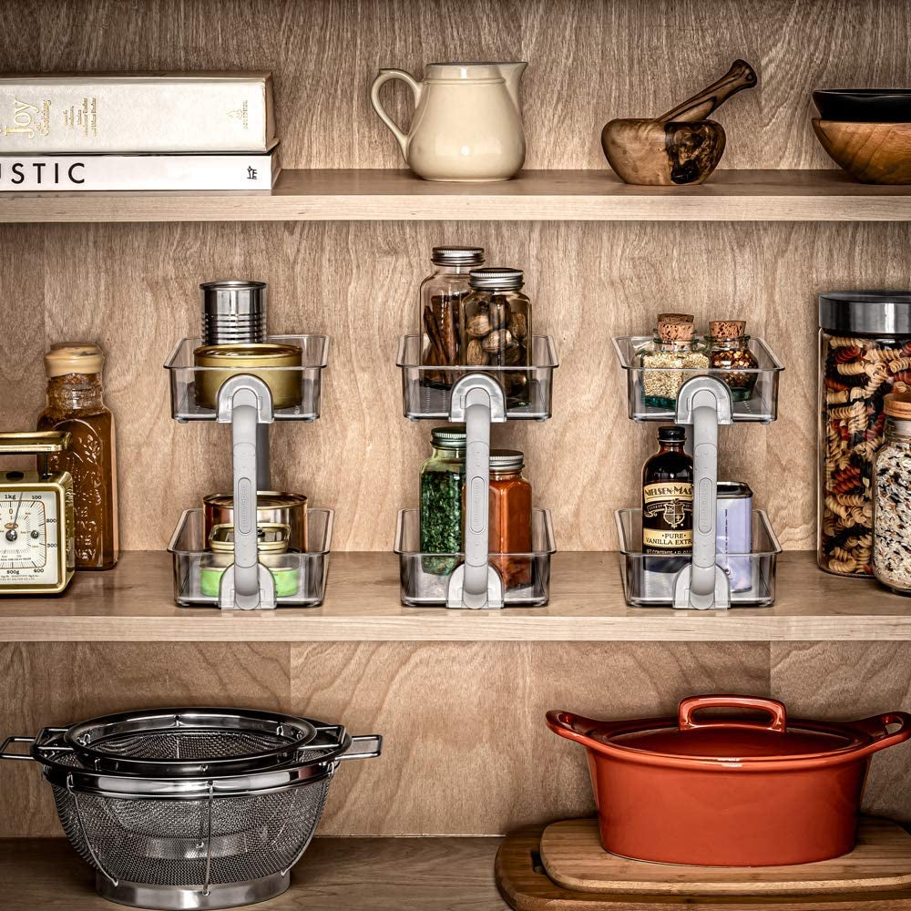 2 Level Spice Organiser, Clear/Grey Small