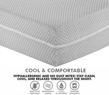 Load image into Gallery viewer, 100% Poly Cotton Mattress Cover Fully Total Encasement Zipped Mattress Protector Single Double Bed King Super King Matress Cover with Zip anti Bug Easy Care (Light Grey, King)

